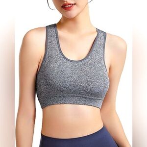 Breathable lift up sport bra size medium in gray